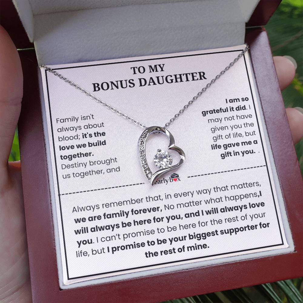 To My Bonus Daughter "Heart Love" Necklace