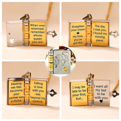 For Love - I Love You Book Necklace