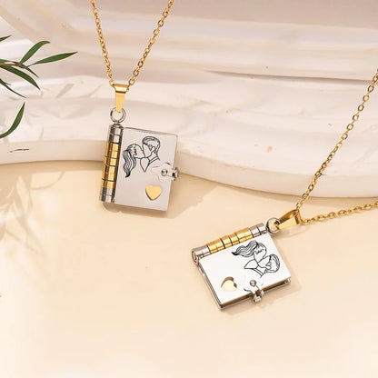 For Love - I Love You Book Necklace