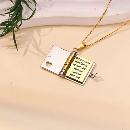 For Love - I Love You Book Necklace