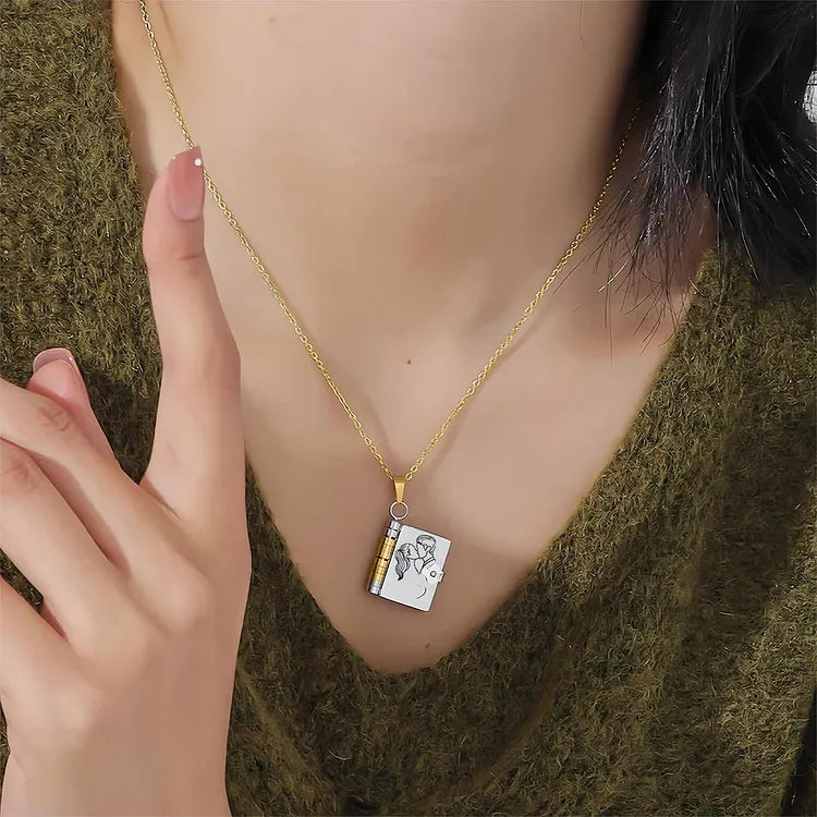 For Love - I Love You Book Necklace