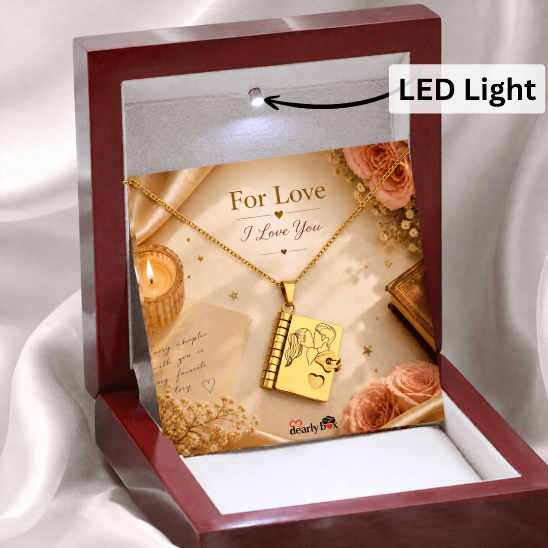 For Love - I Love You Book Necklace