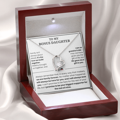 To My Bonus Daughter "Heart Love" Necklace