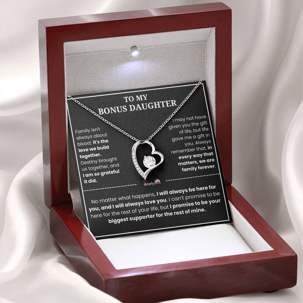 To My Bonus Daughter - "My Family Forever" Necklace