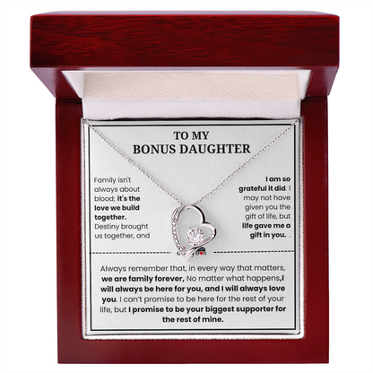 To My Bonus Daughter "Heart Love" Necklace
