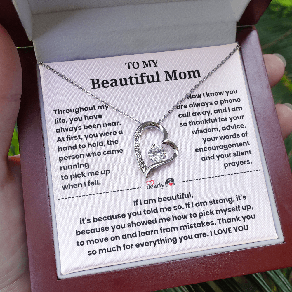 To My Beautiful Mom I Love you "Heart Necklace"