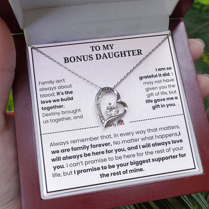To My Bonus Daughter "Heart Love" Necklace
