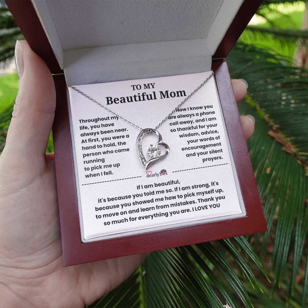 To My Beautiful Mom I Love you "Heart Necklace"