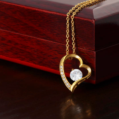 To My Mom - Love You Forever Heart Necklace