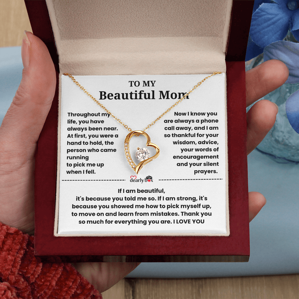 To My Beautiful Mom I Love you "Heart Necklace"