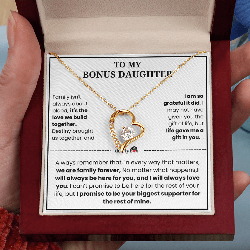 To My Bonus Daughter "Heart Love" Necklace