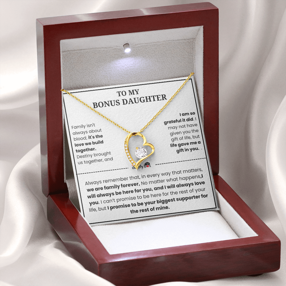 To My Bonus Daughter "Heart Love" Necklace