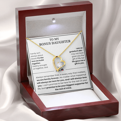To My Bonus Daughter "Heart Love" Necklace