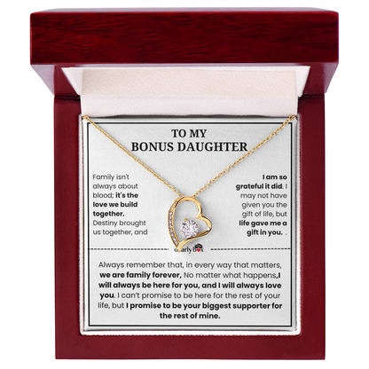 To My Bonus Daughter "Heart Love" Necklace