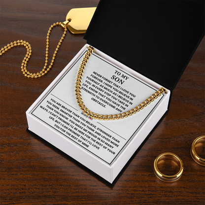 To My Son - "I LOVE YOU FOREVER" Cuban Link Chain