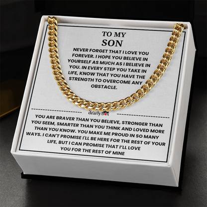 To My Son - "I LOVE YOU FOREVER" Cuban Link Chain