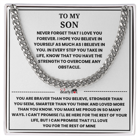 To My Son - "I LOVE YOU FOREVER" Cuban Link Chain