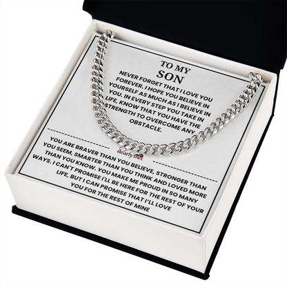 To My Son - "I LOVE YOU FOREVER" Cuban Link Chain