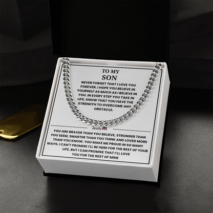 To My Son - "I LOVE YOU FOREVER" Cuban Link Chain