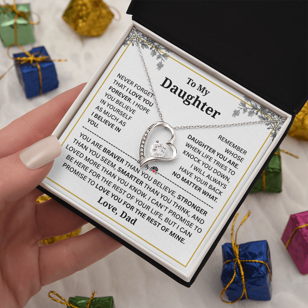 To My Daughter Forever Love Necklace - from DAD