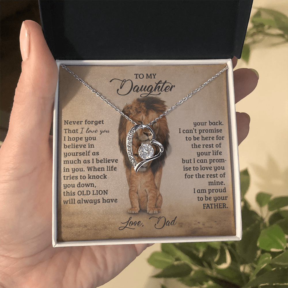 To My Daughter Proud Lion Love Forever Necklace