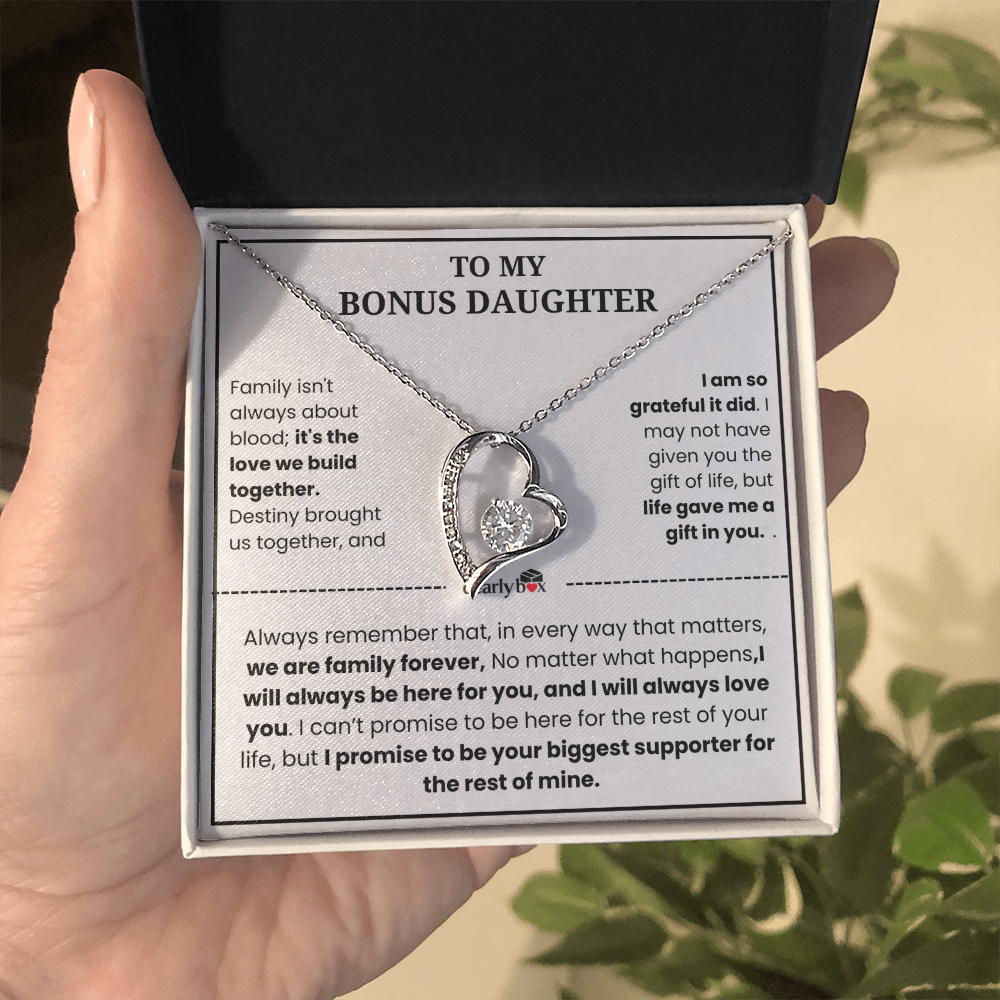 To My Bonus Daughter "Heart Love" Necklace