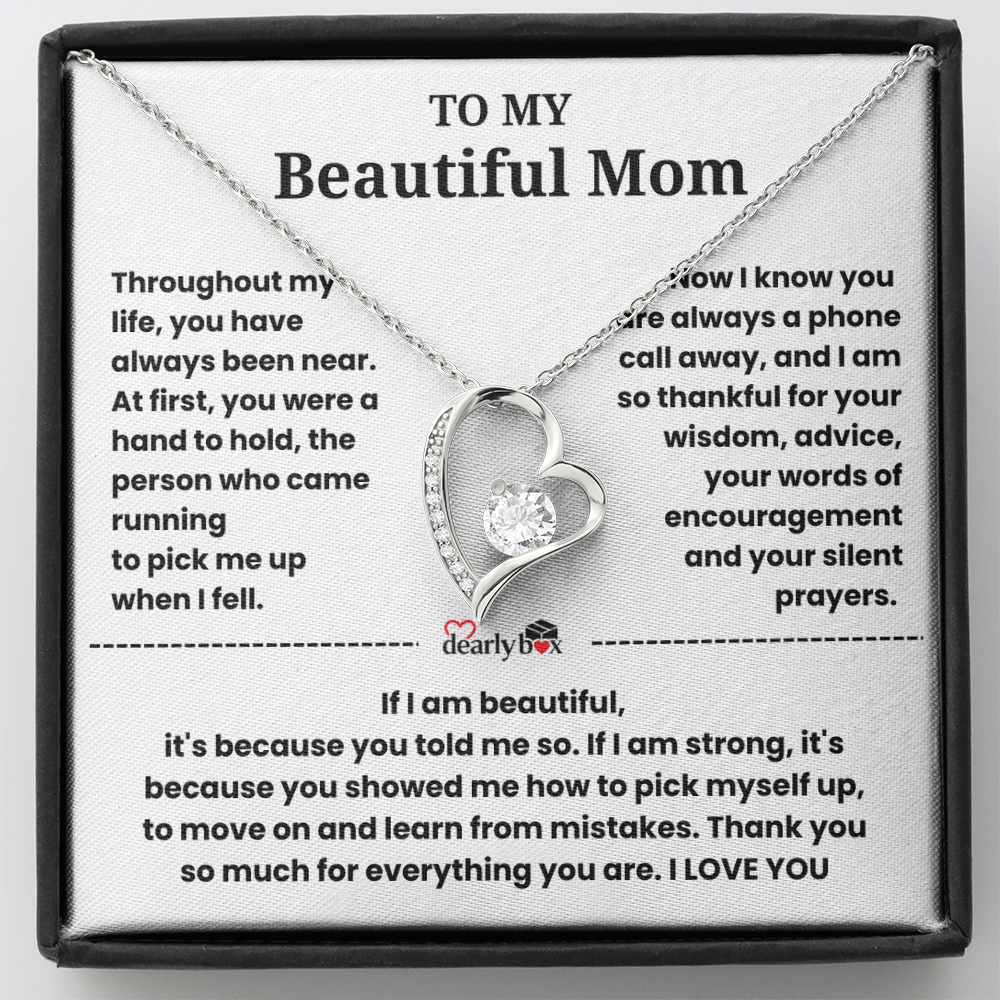 To My Beautiful Mom I Love you "Heart Necklace"