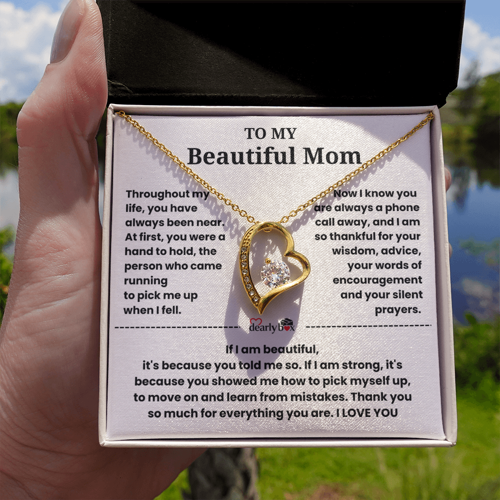 To My Beautiful Mom I Love you "Heart Necklace"