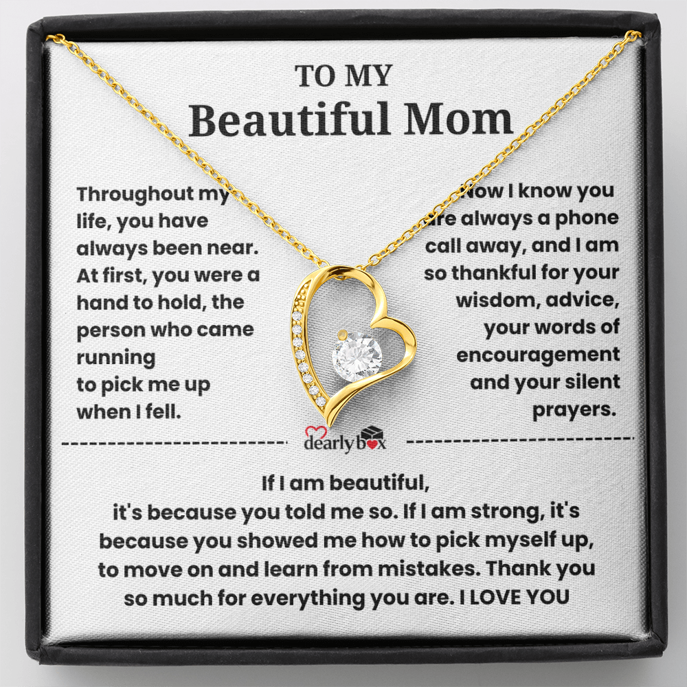 To My Beautiful Mom I Love you "Heart Necklace"