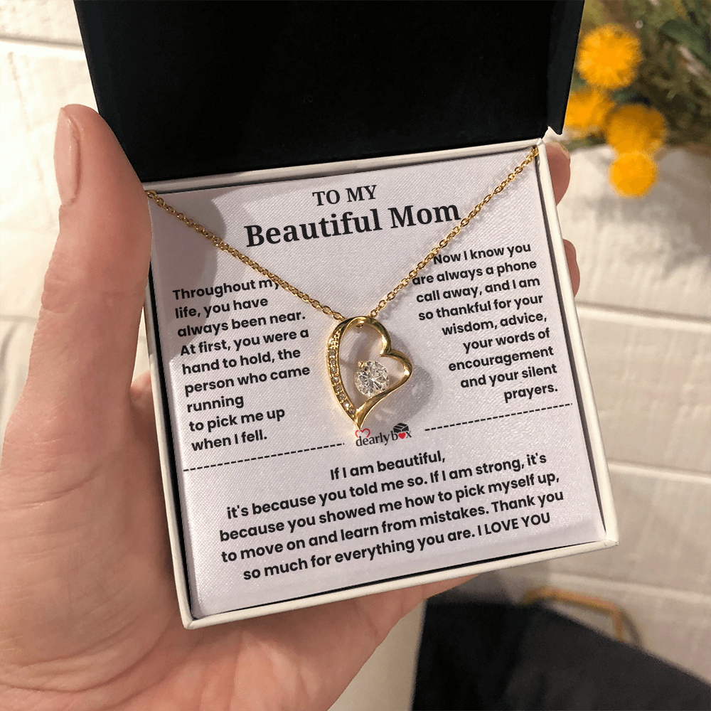 To My Beautiful Mom I Love you "Heart Necklace"