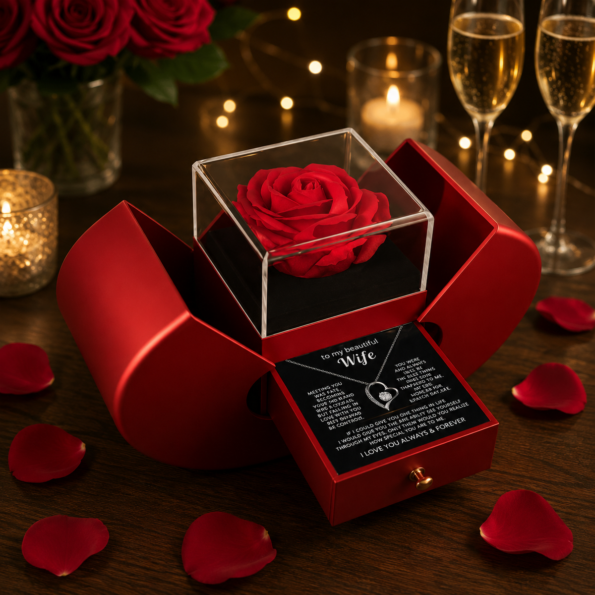 To My Beautiful Wife - I Love You Forever - [Forever Rose Box]